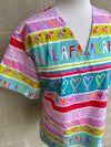 Rainbow Fair Isle scrub top