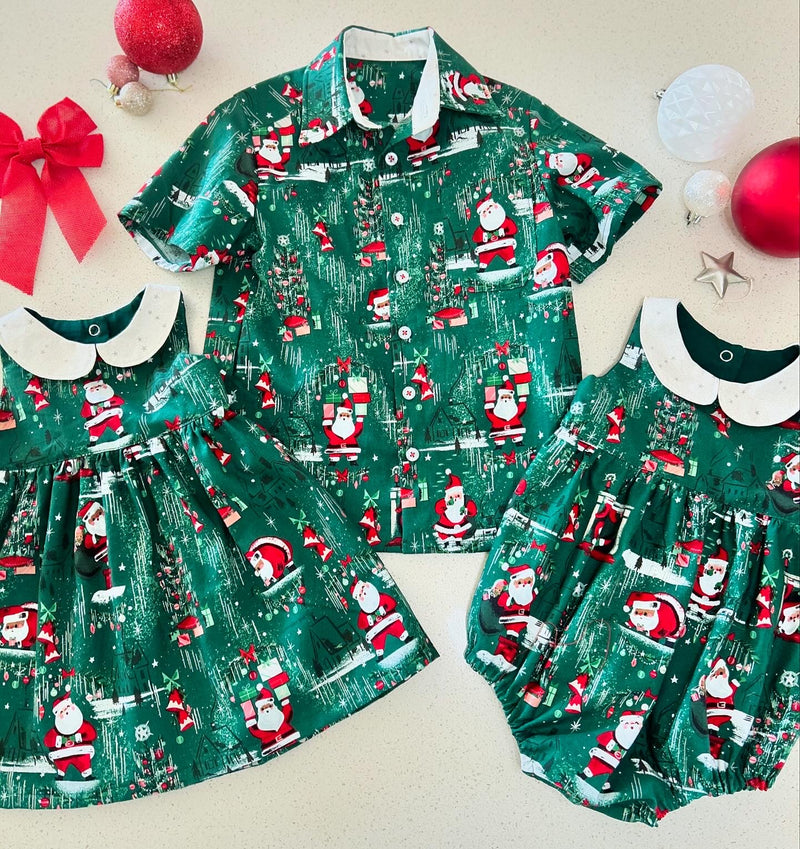 Green Santa shirt/dress/romper