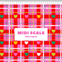 Christmas Hearts Plaid Scrub Set (Pre-order)