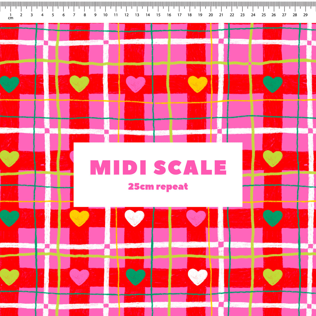 Christmas Hearts Plaid Scrub Set (Pre-order)