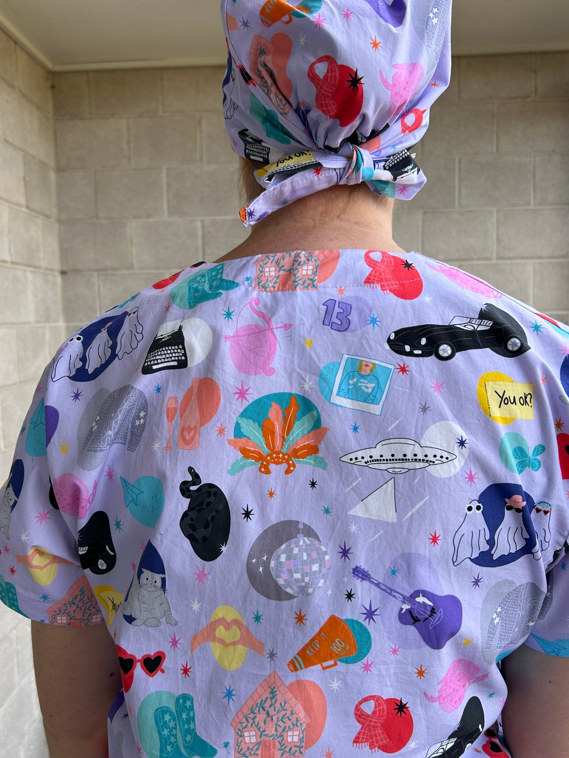Eras purple Scrub Cap (for long hair)