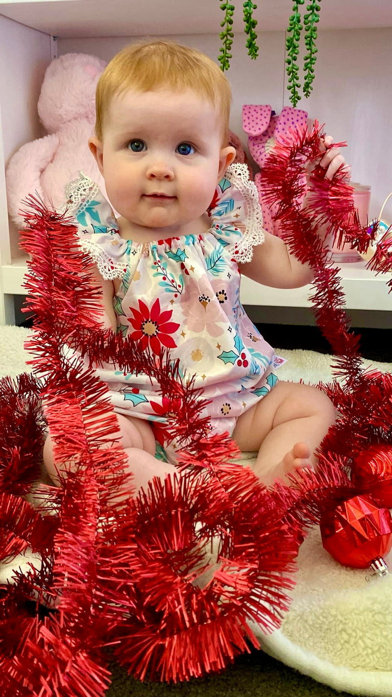 Christmas floral playsuit