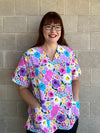 Spring bunnies scrub top (Ready made)