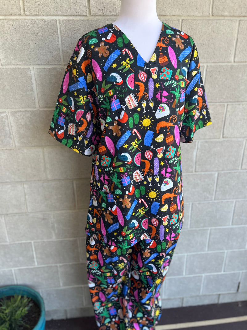 Aussie Christmas scrub Set