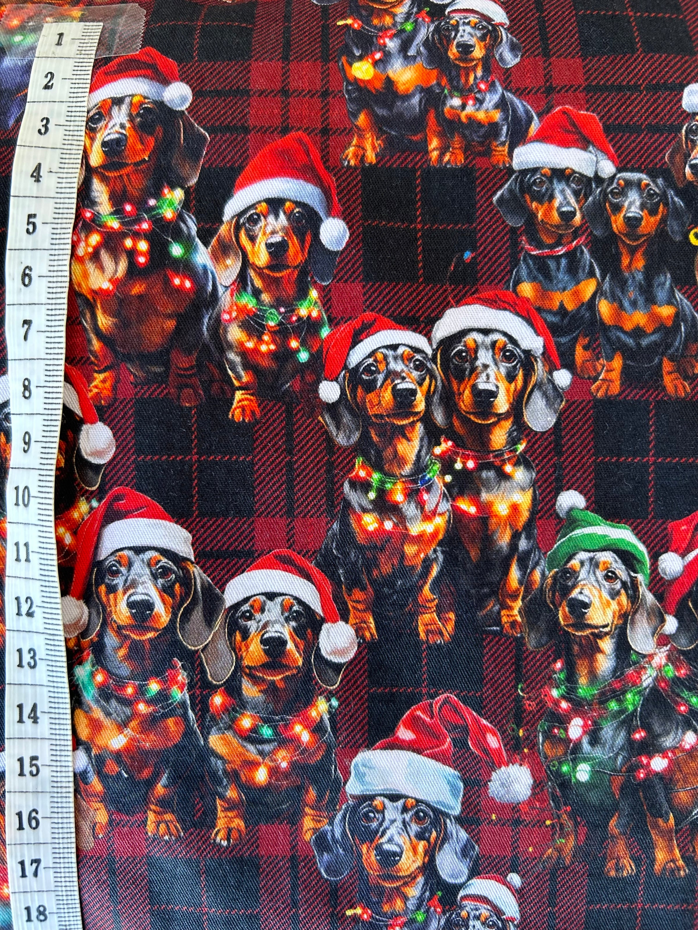 Christmas Dachshund scrub top