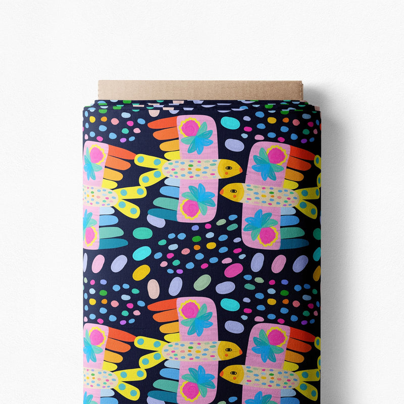 Fiesta birds Noir Scrub Top (Pre-order)