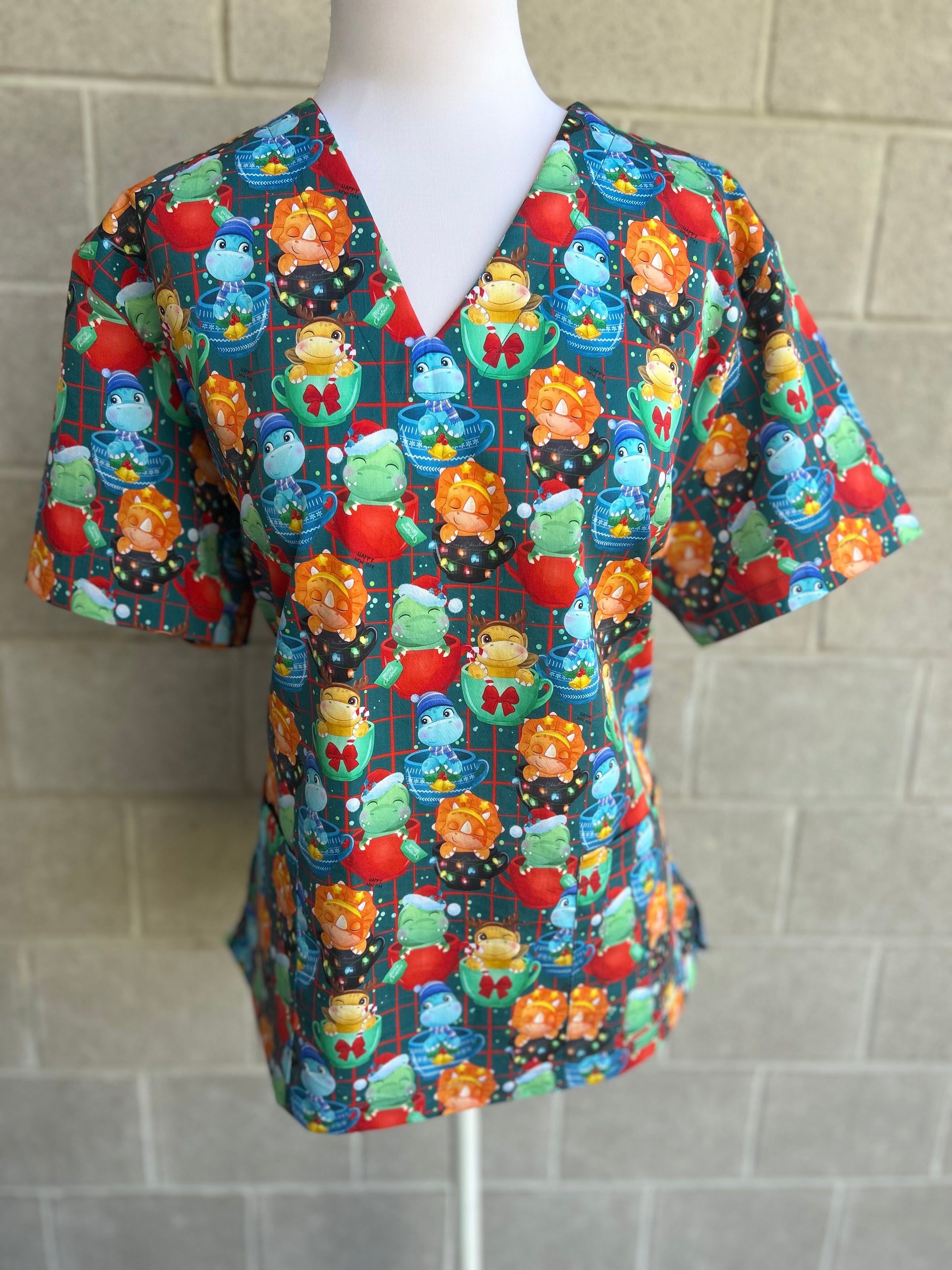 Teacup Dinosaurs scrub top