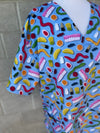 Party mix blue Scrub Top (Pre-order)