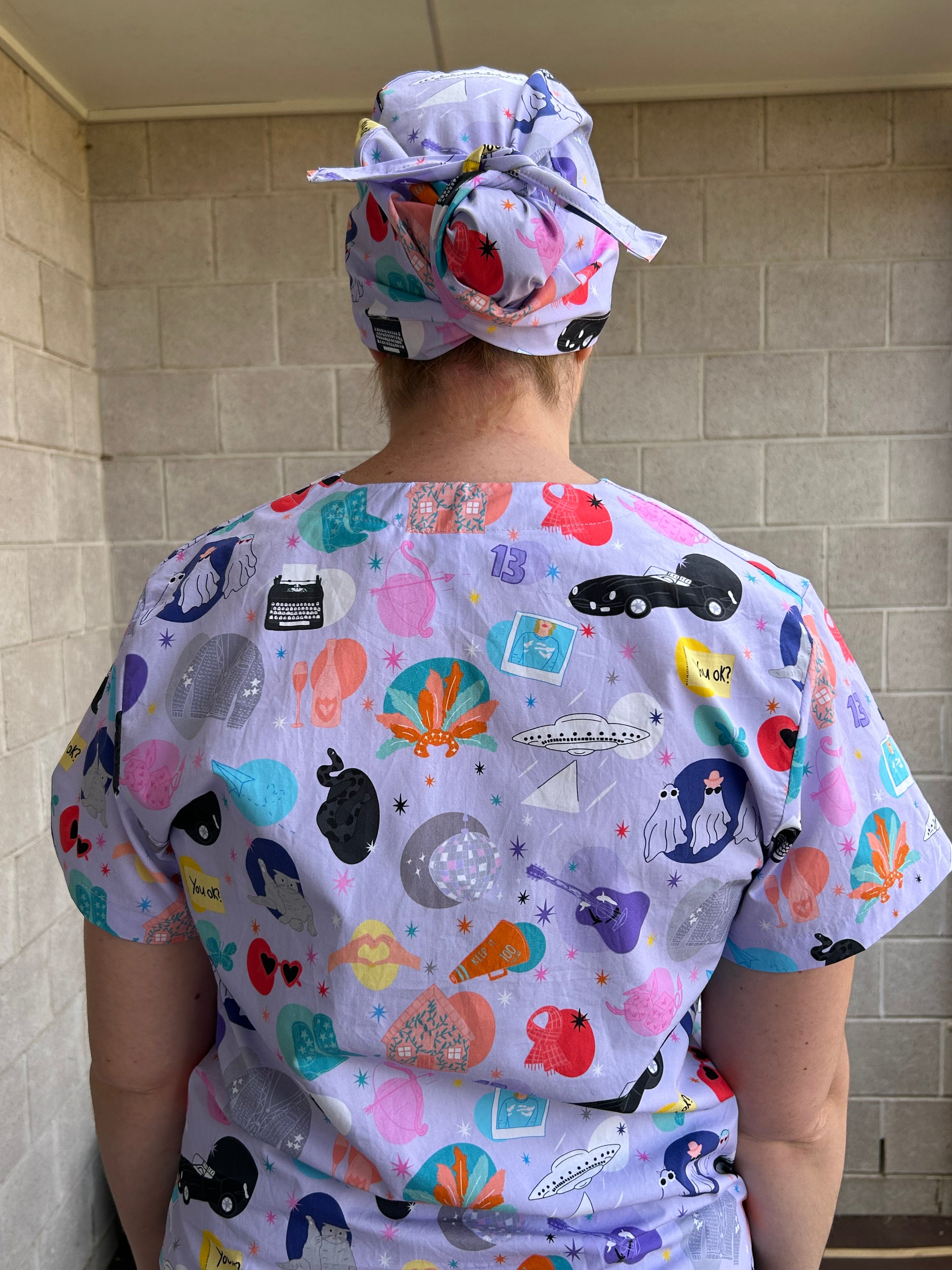 Eras purple Scrub Cap (for long hair)
