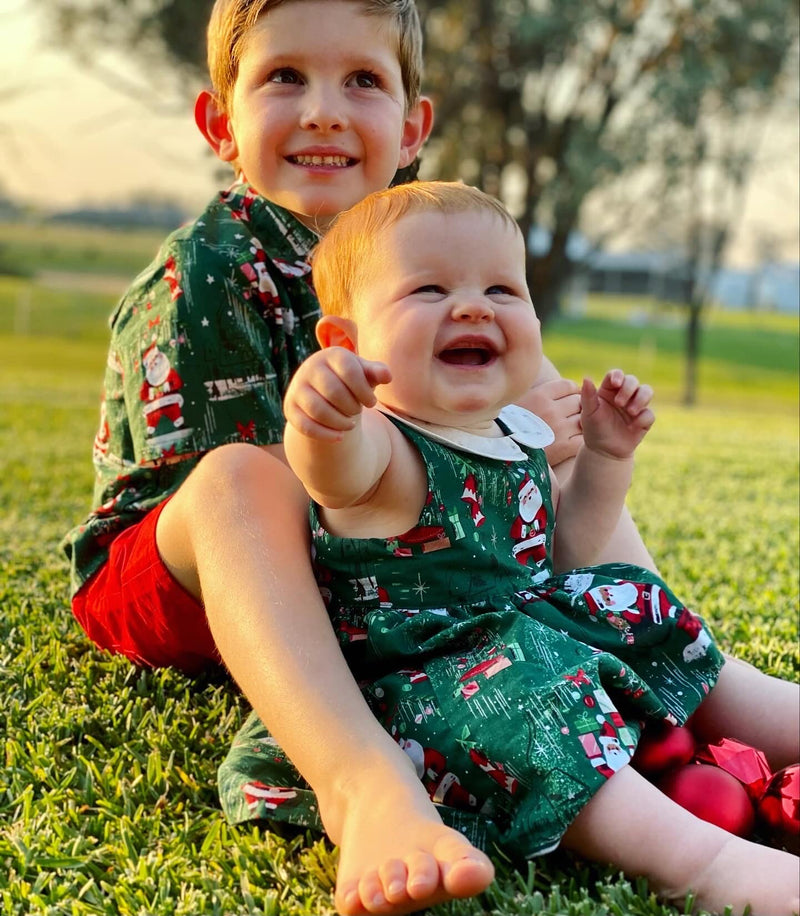 Green Santa shirt/dress/romper