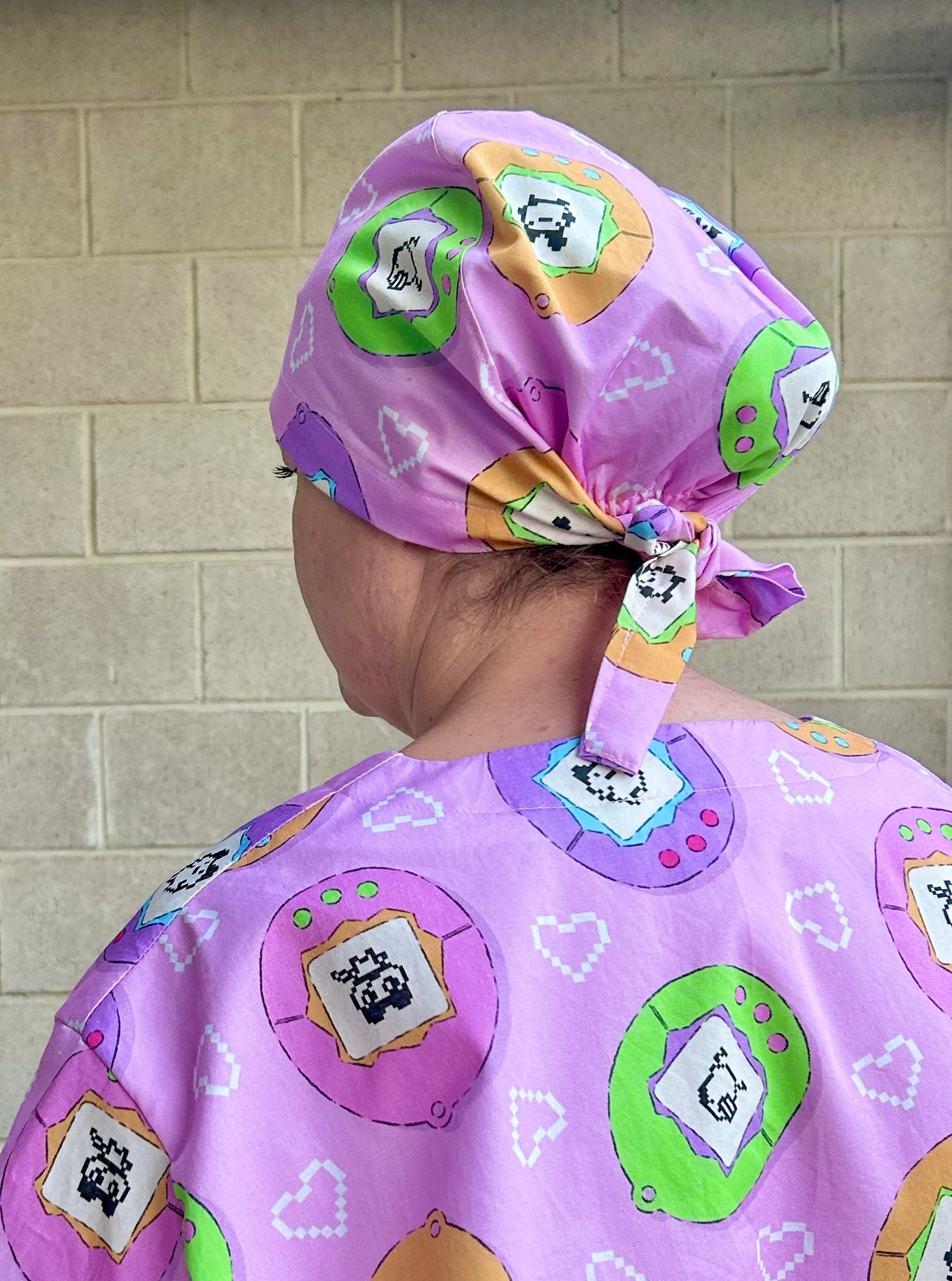 Tamagotchi Scrub Cap (for long hair)