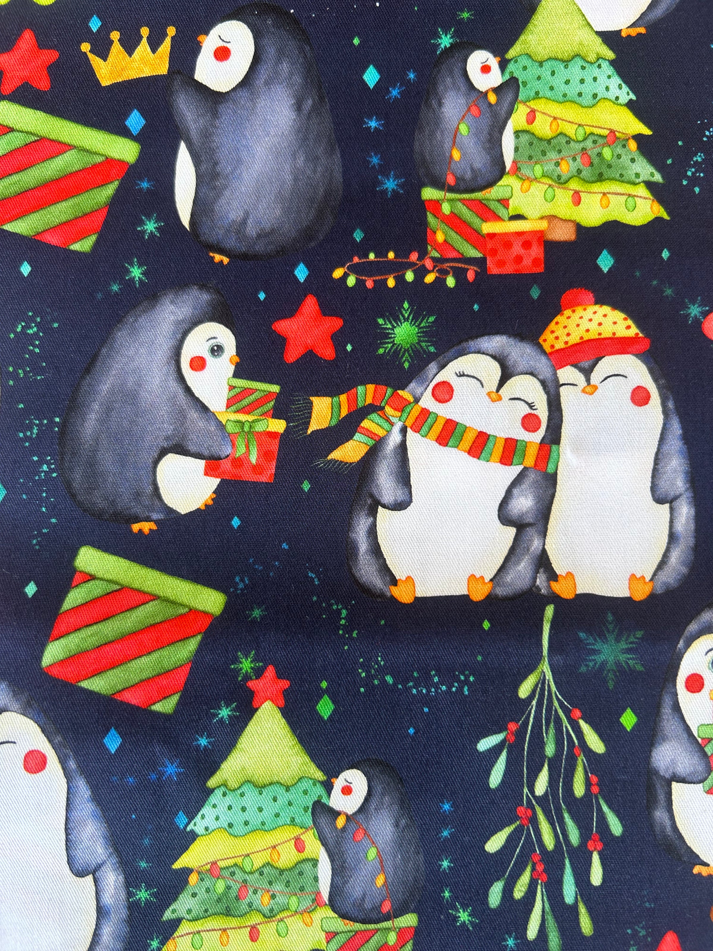 Christmas Penguins scrub top