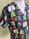 Christmas Penguins scrub top (one left: XS, S, M, L or XL only)