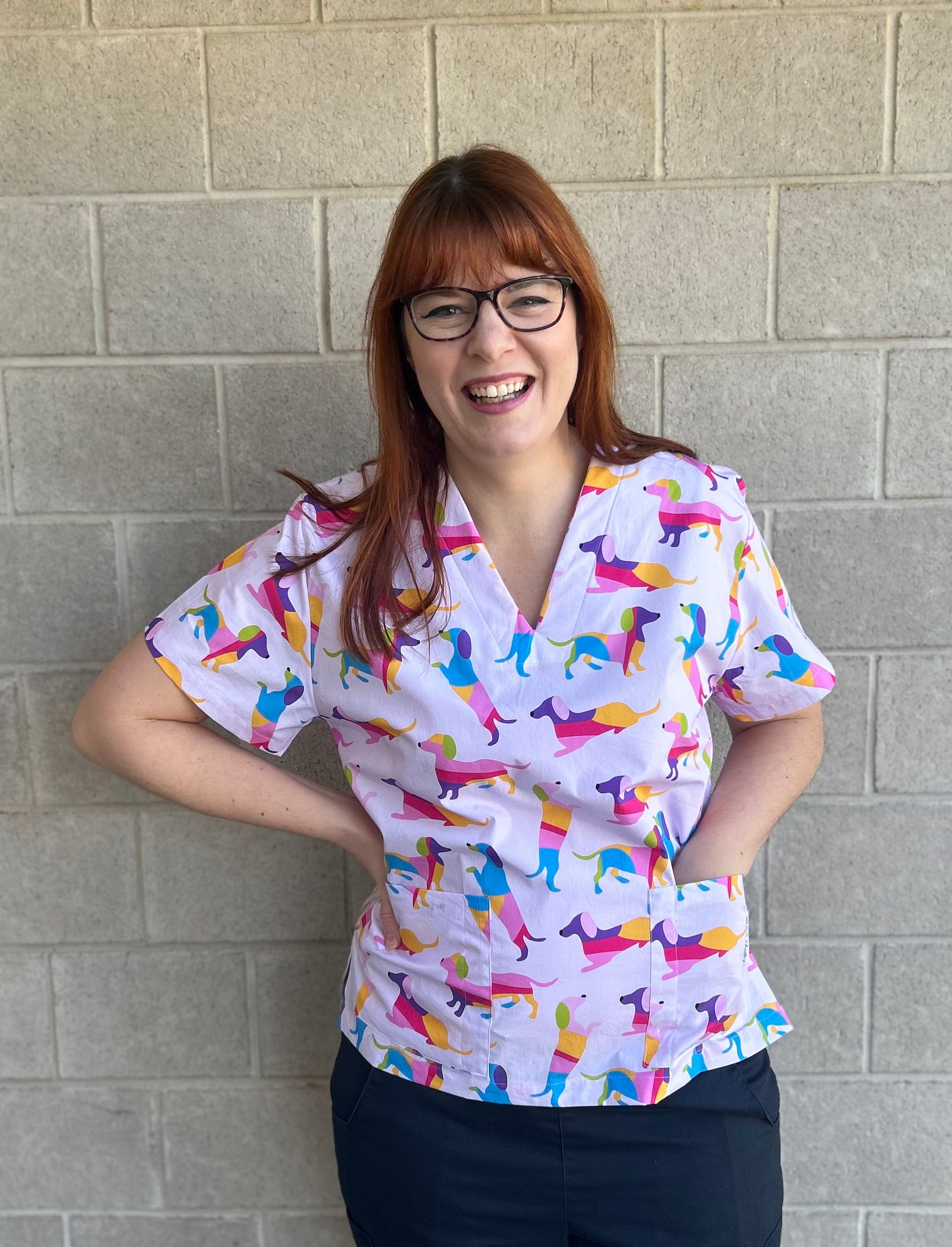 Dashy Daydream Scrub Top (XS or S only - other sizes available for pre-order)