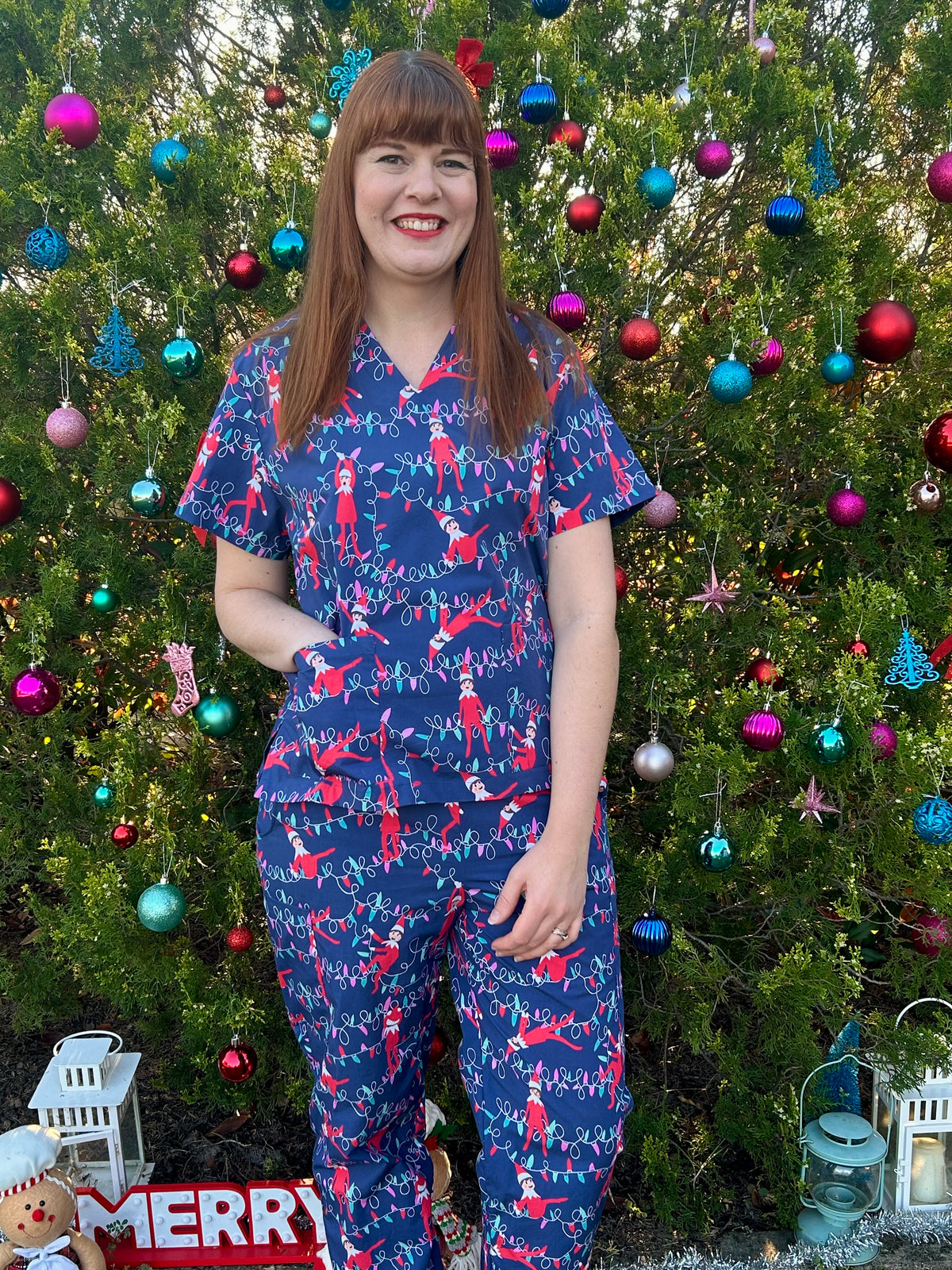 Cheeky Elf scrub top