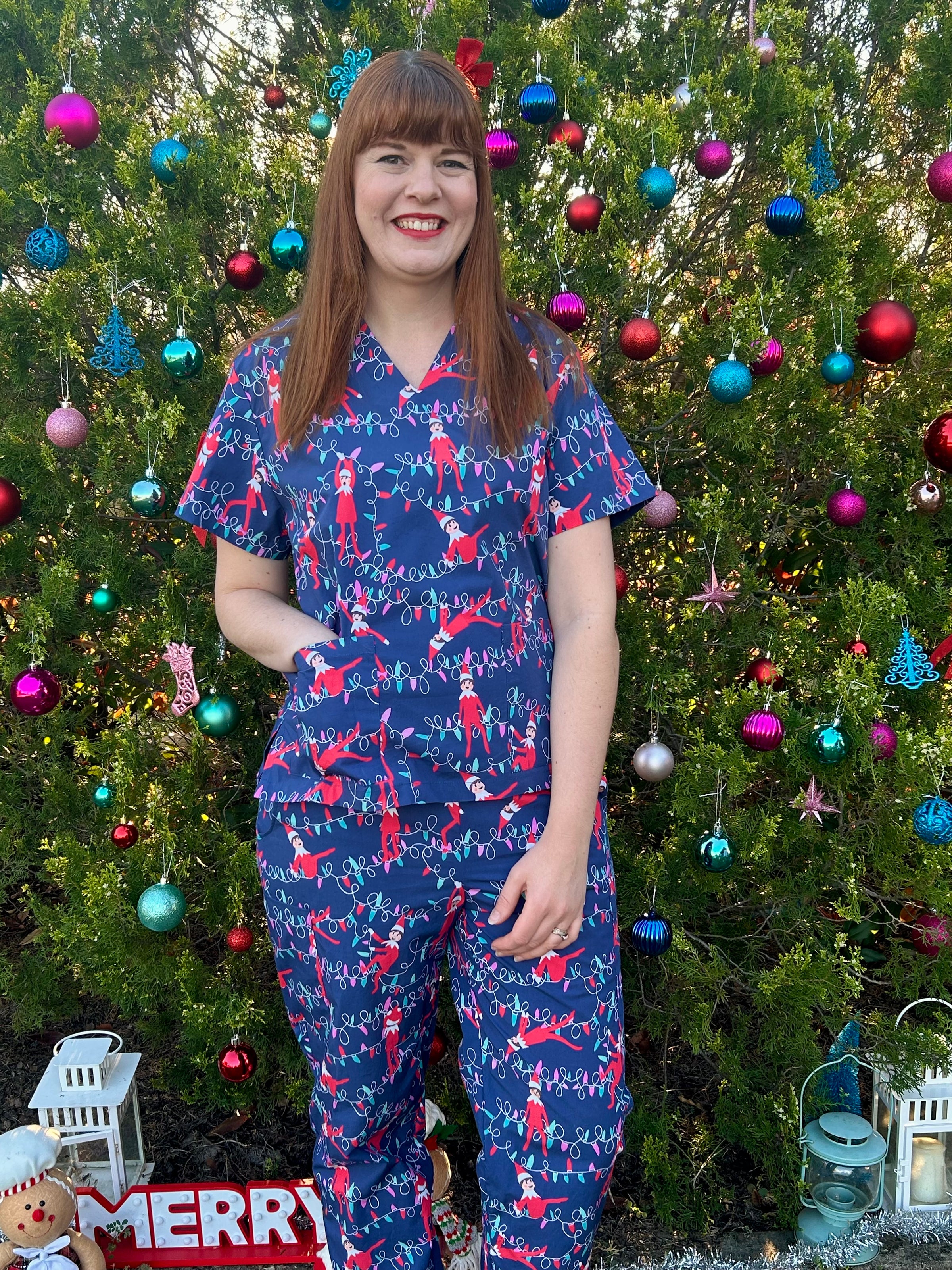 Cheeky Elf scrub top