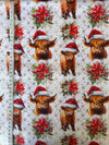 Christmas highland cows scrub top