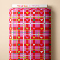 Christmas Hearts Plaid Scrub Set (Pre-order)
