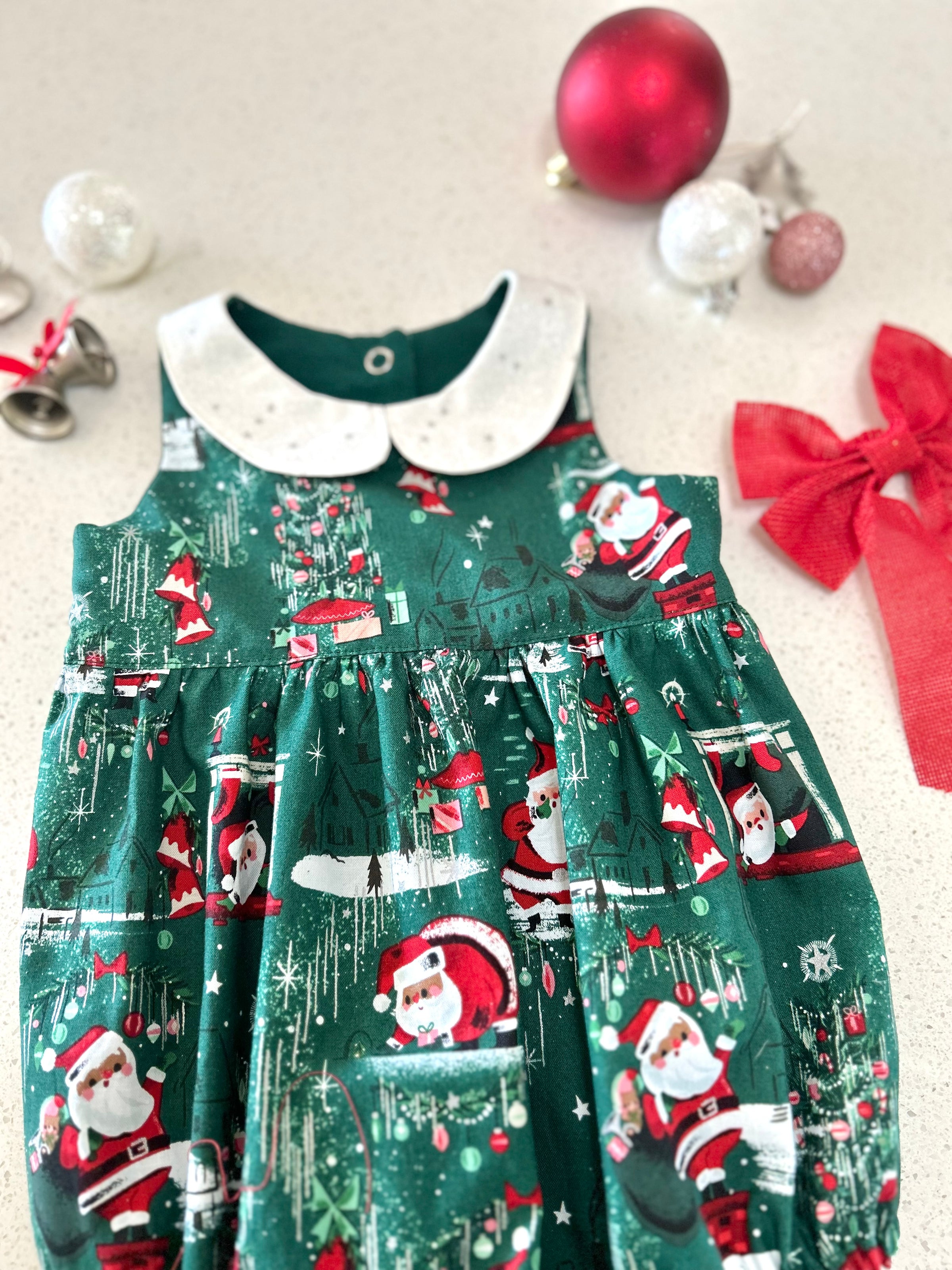 Green Santa Romper