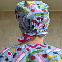 Party mix blue Scrub Cap (for long hair)