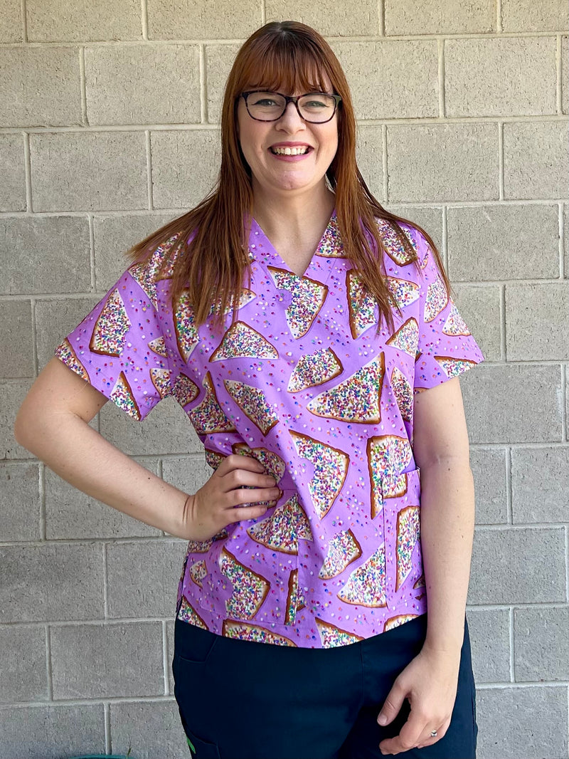 Fairy Bread purple Scrub Top (Pre-order)