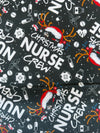 Christmas nurse crew scrub top