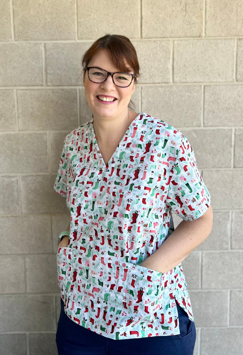 Christmas Stockings Scrub top