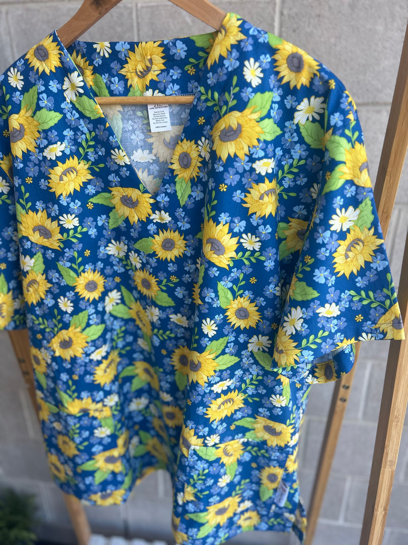 Sunflowers Scrub top