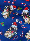 A pugtastic christmas scrub top ( ONE LEFT: XS, S, M, L or XL)