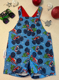 Christmas Monster truck overalls