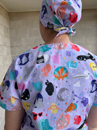 Eras purple Scrub Cap (for long hair)