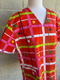 Christmas stars Plaid Scrub Set (Pre-order)