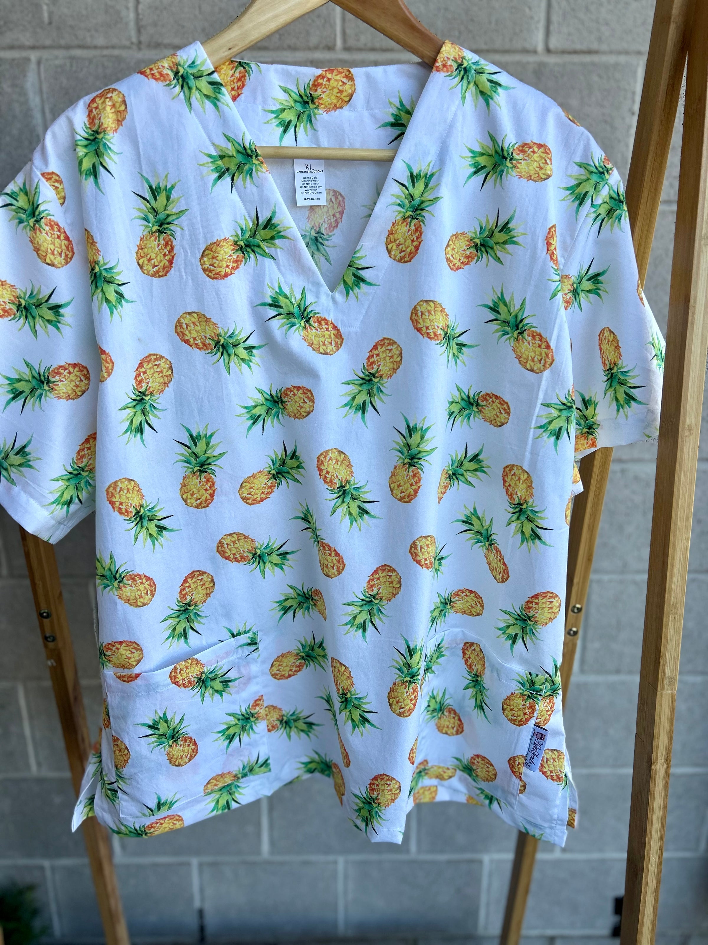 Pineapples Scrub Top