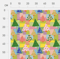 Patchwork pine trees Scrub Top (Pre-order)