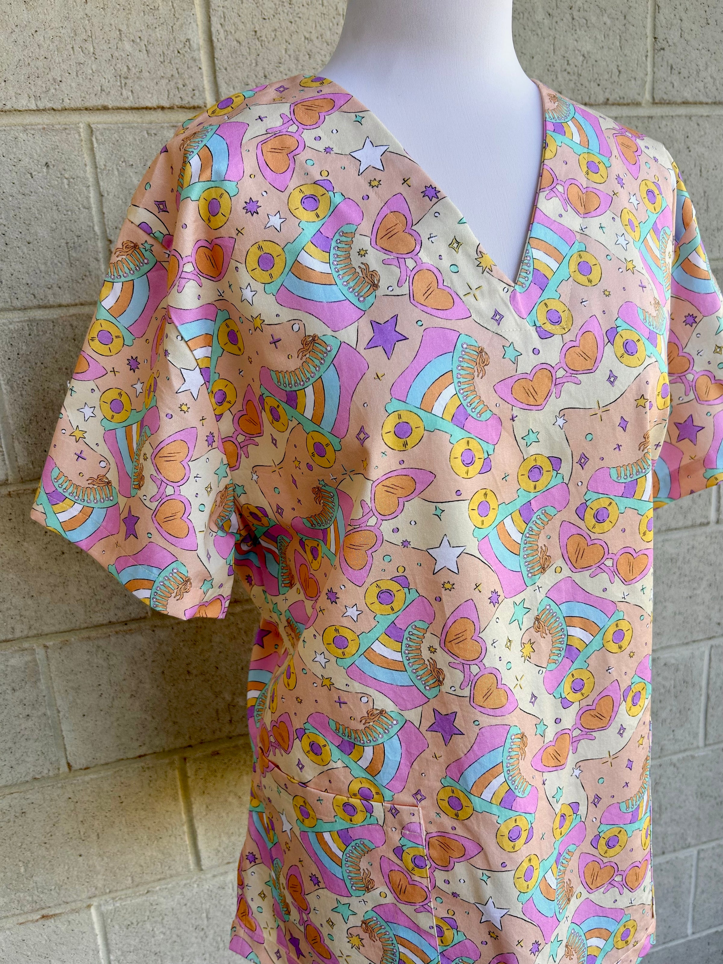Retro Skates Scrub Top (Pre-order)