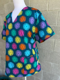 Polka flowers Scrub Top (Pre-order)