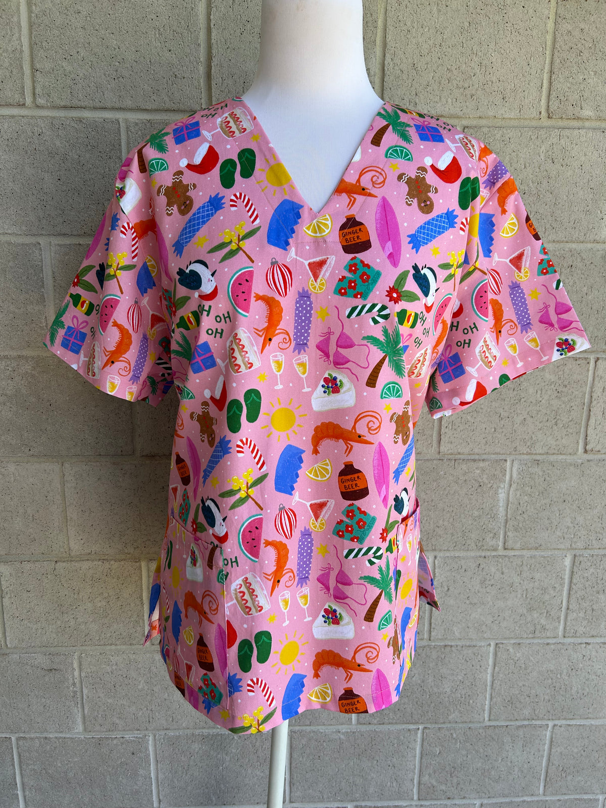 Aussie Christmas Scrub Top (Pre-order)
