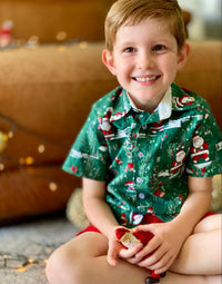 Green Santa shirt/dress/romper