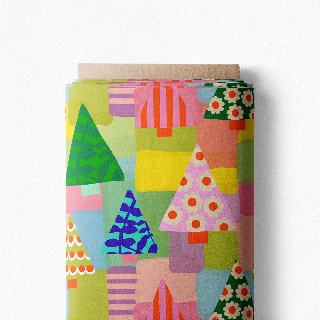 Patchwork pine trees Scrub Top (Pre-order)