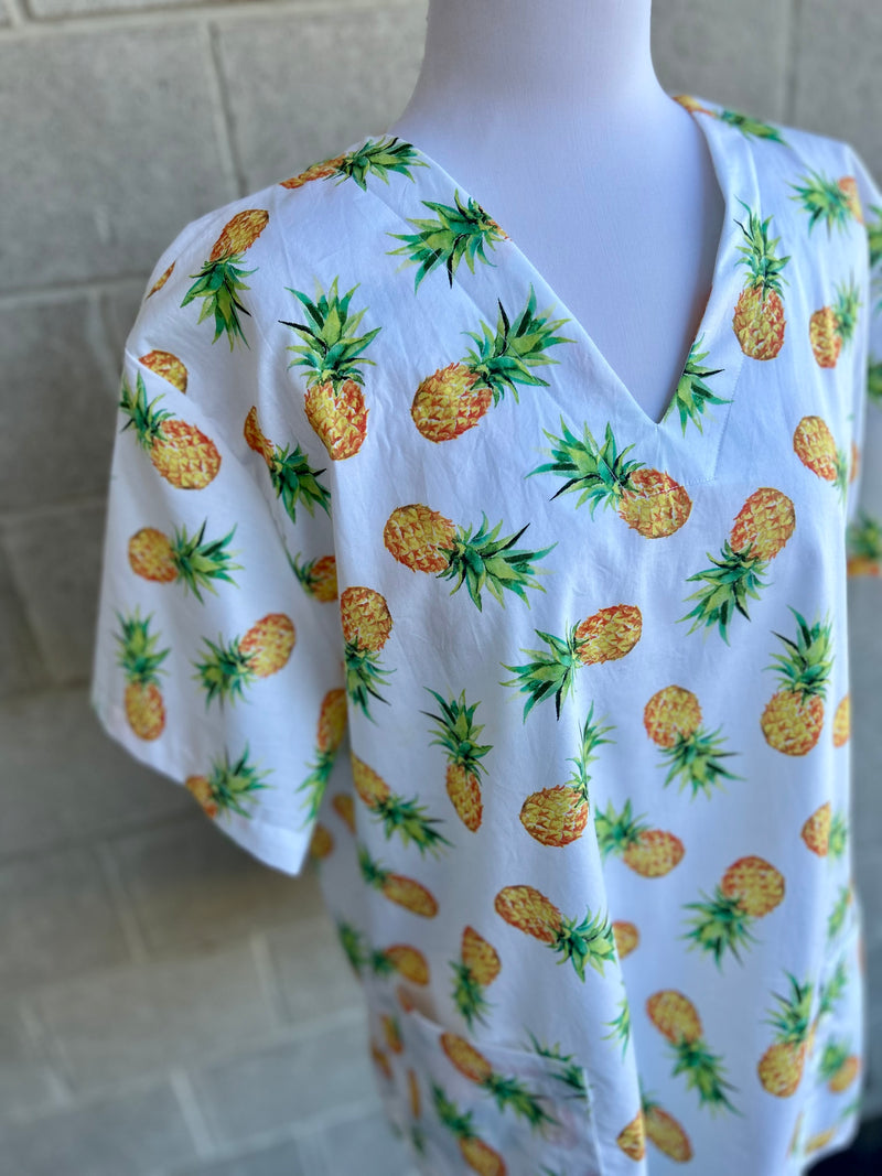 Pineapples Scrub Top