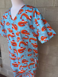 Christmas Prawns Scrub Top (Pre-order)