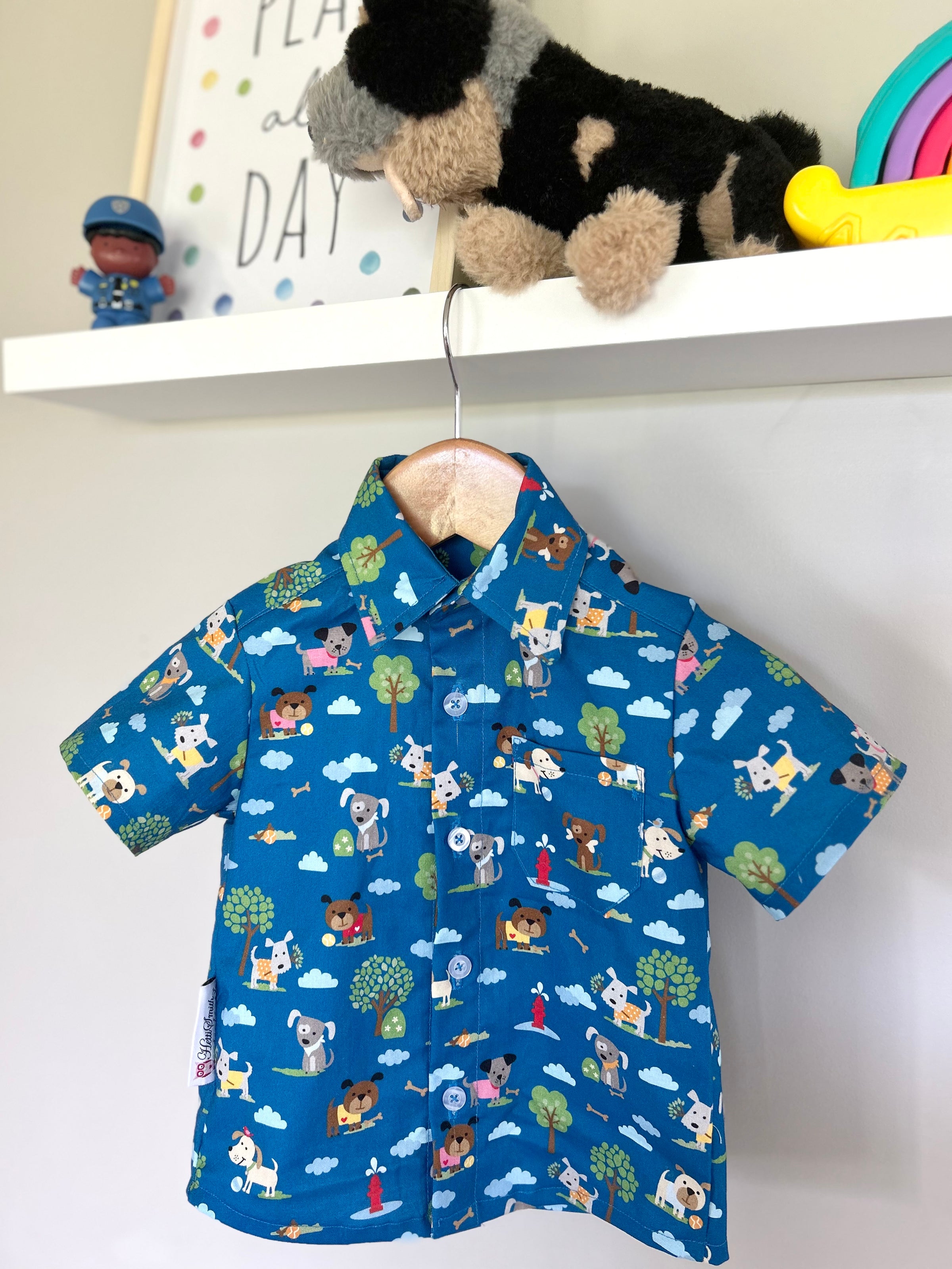 Blue dog shirt