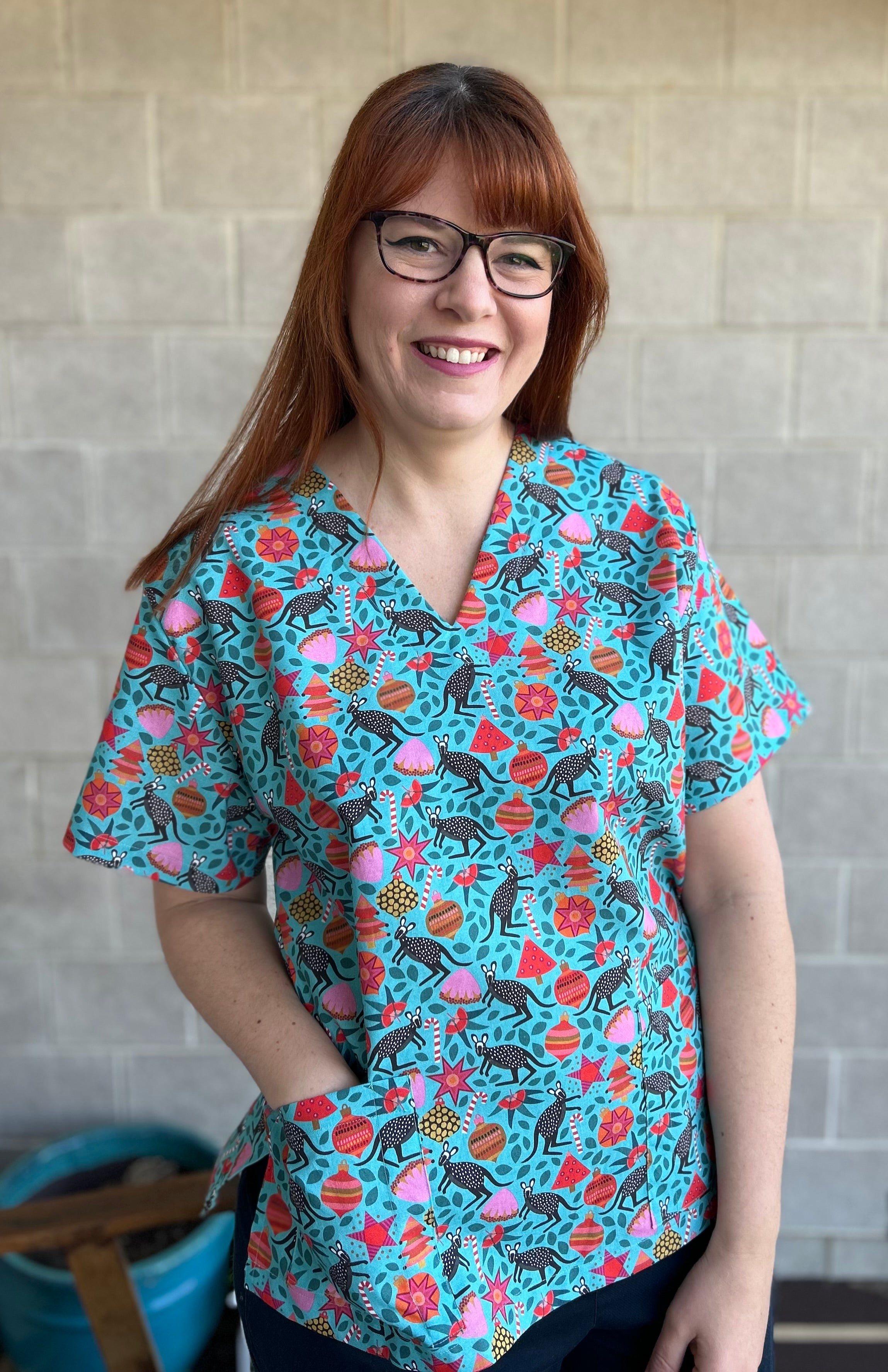 Jocelyn Proust Christmas scrub top