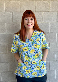 Sunflowers Scrub top