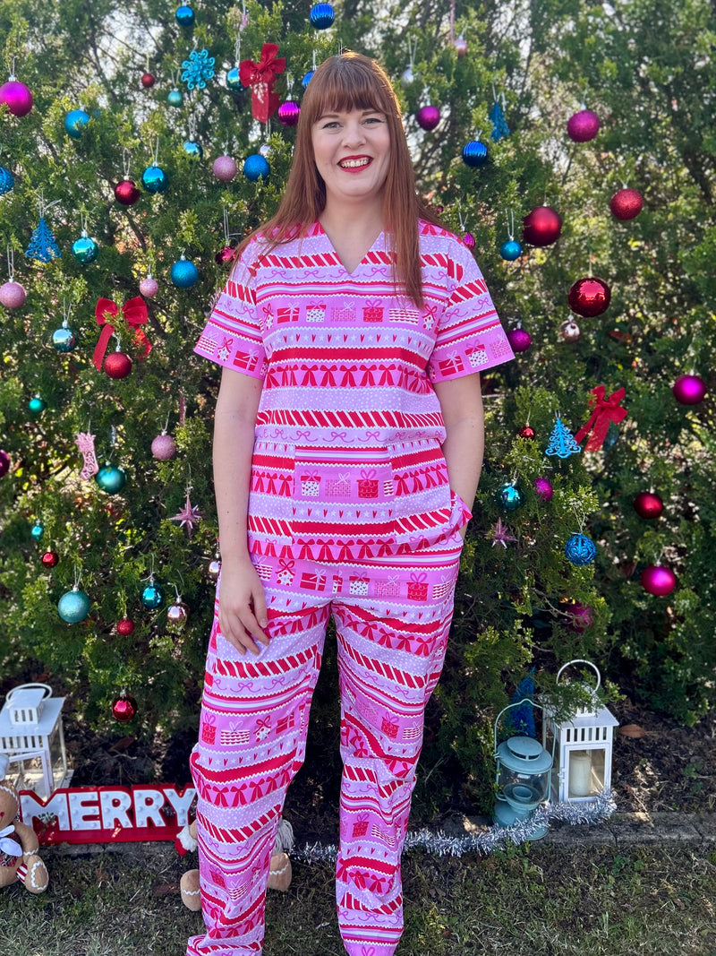 Wrapped in Ribbons Scrub Set