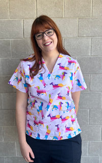 Dashy Daydream Scrub Top (XS or S only - other sizes available for pre-order)