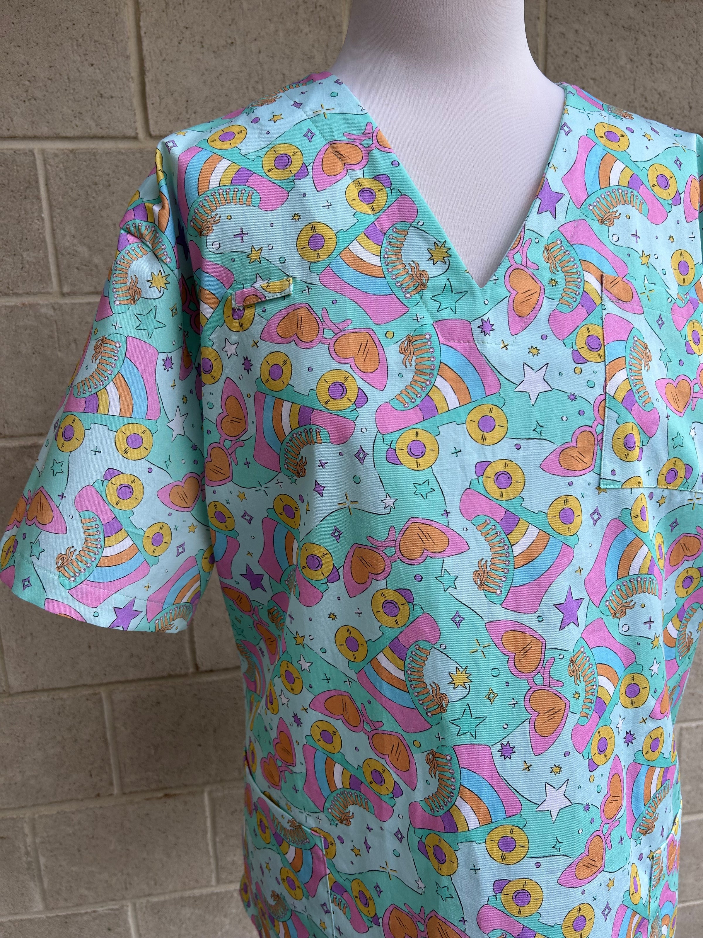 Retro Skates Scrub Top (Pre-order)