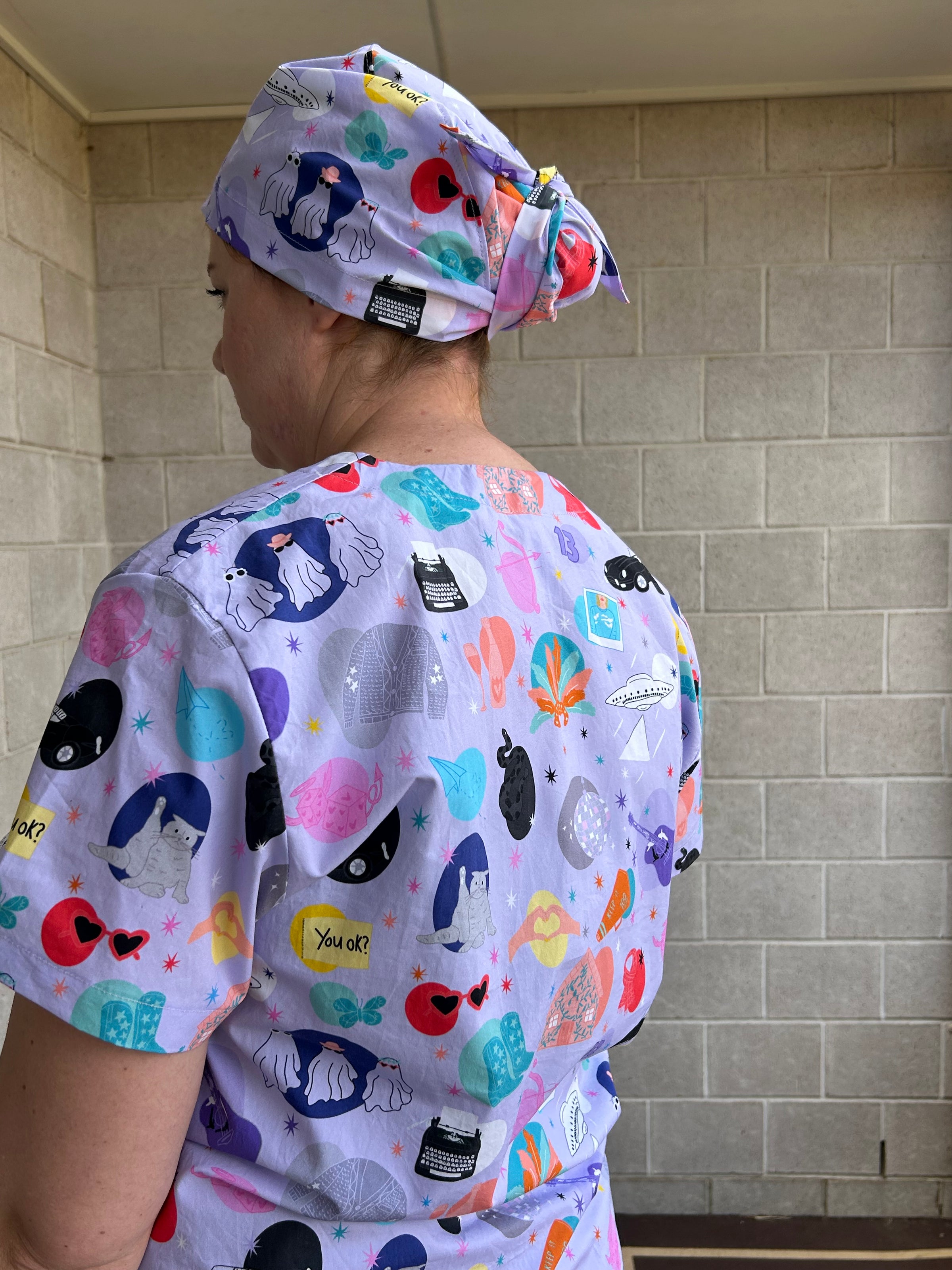 Eras purple Scrub Cap (for long hair)
