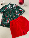 Green Santa shirt/dress/romper