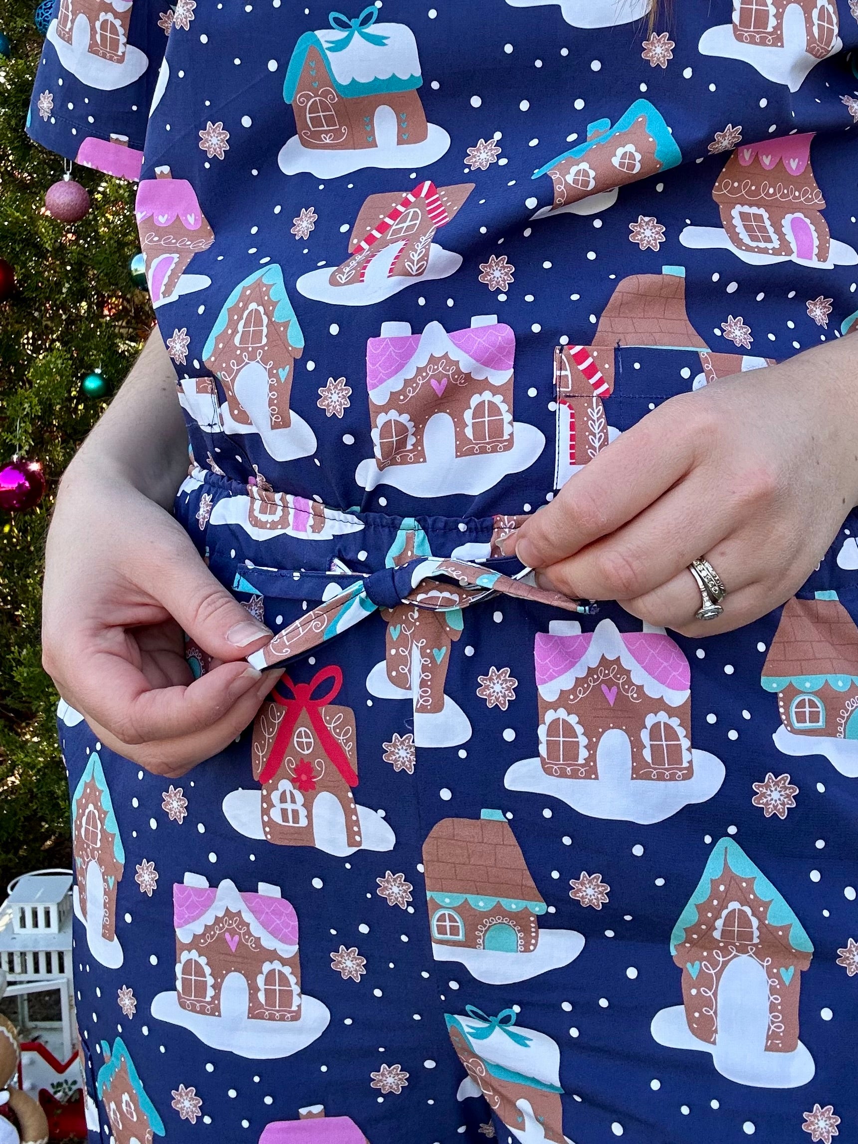 Gingerbread Village Scrub Set